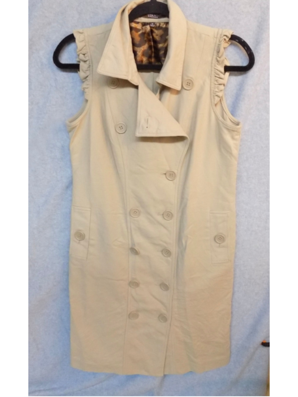 Women's Adrienne Vittadini Trench Coat Size 10 Beige Brown